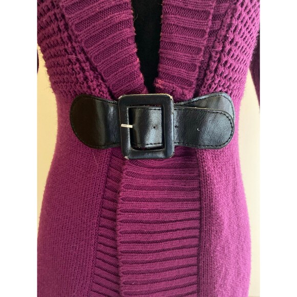 Takeout Sweater Cardigan Jacket Buckle Close Size Medium Purple Pink Magenta - Picture 4 of 9